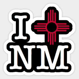 I Zia Sun New Mexico (White Lettering) Sticker